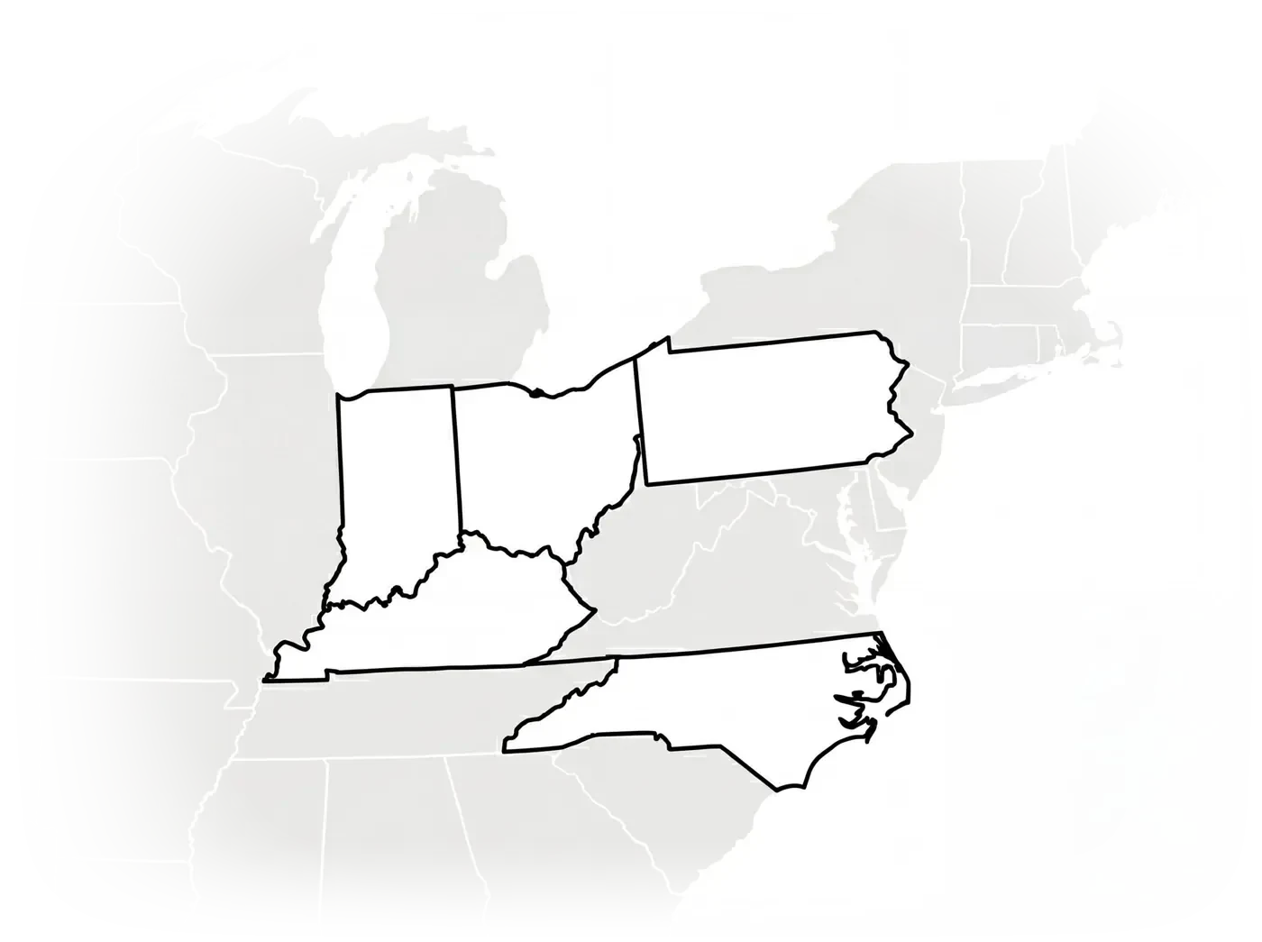 Map of the states 216 Maintenance serves: Ohio, Indiana, Kentucky, Pennsylvania and North Carolina